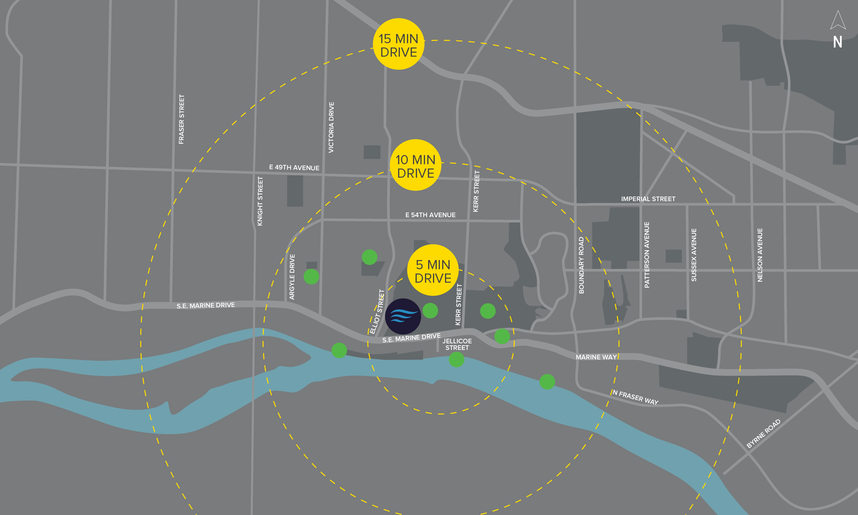 Fraserview Towers Neighbourhood Amenities Map