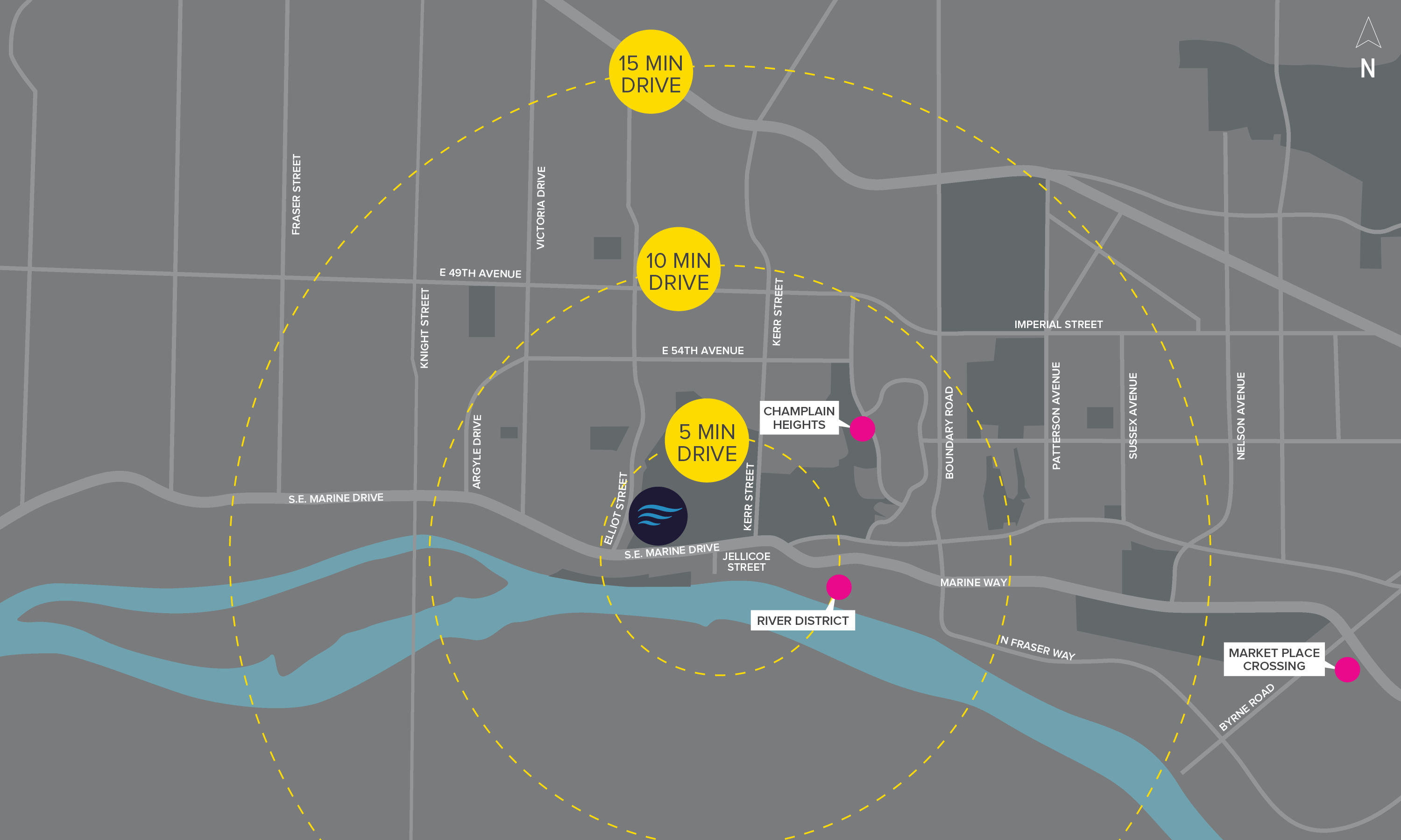 Fraserview Neighbourhood Amenities Map